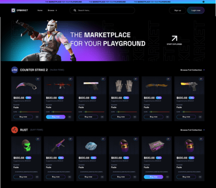 OPMarket Home Page Preview
